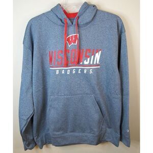 Champion Wisconsin Badgers Men's‎ XL Gray Football Hooded Sweatshirt Hoodie